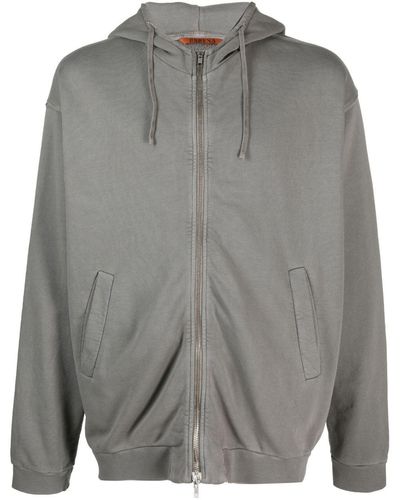 Barena Zip-up Cotton Hoodie - Grey