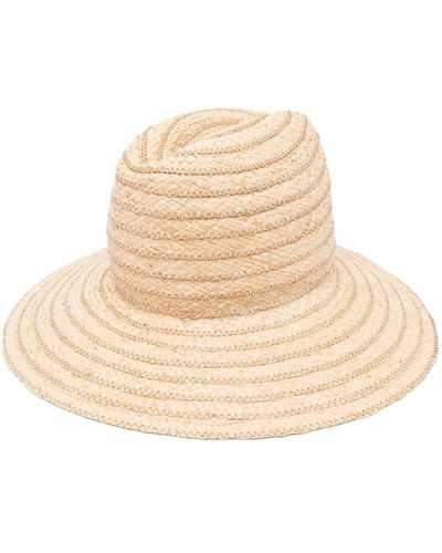 Gigi Burris Millinery Reqium Zigzag-embroidered Hat - Natural