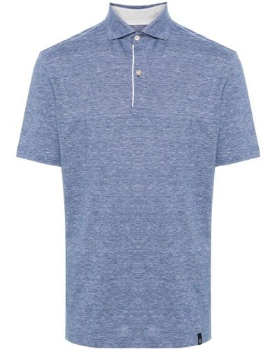 BOGGI Mélange-effect Polo Shirt - Blue