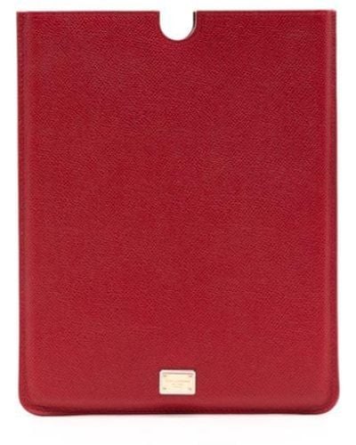 Dolce & Gabbana Logo-plaque Leather Tablet Case - Red