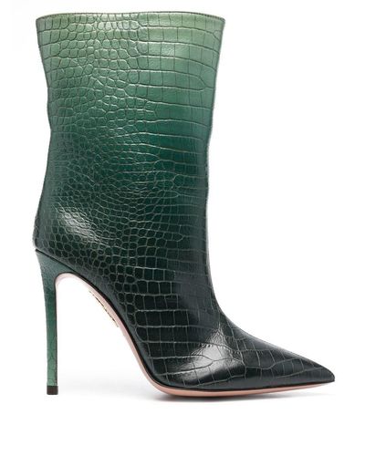 Aquazzura So Matignon 105mm Ankle Boots - Green