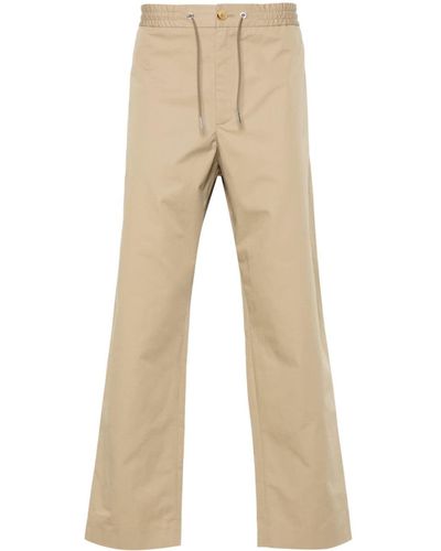 Moncler Neutral Tapered Cotton Pants - Men's - Cotton - Natural
