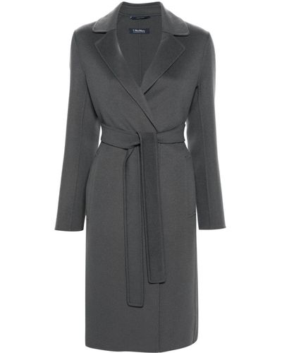 Max Mara Virgin-wool Belted Coat - Grey