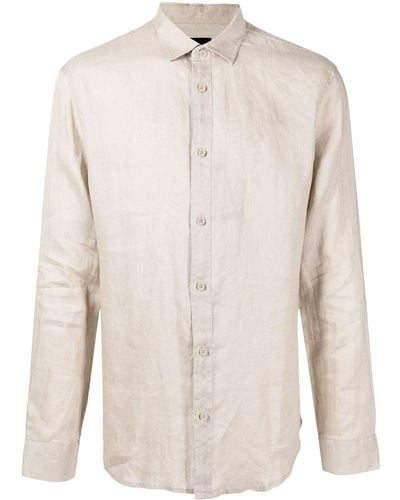 Armani Exchange Long-sleeved Linen Shirt - Natural