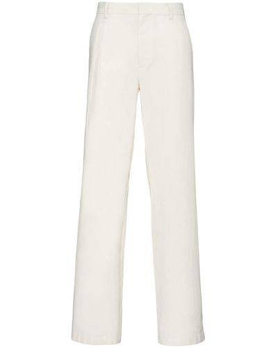 Prada Pantalones de vestir con parche del logo - Blanco