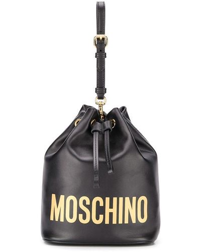 Moschino Leather Bucket Bag - Black