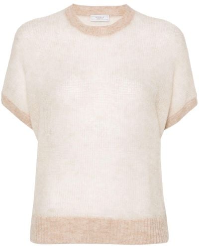 Peserico Mélange Knitted Top - White