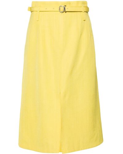 Jil Sander 66 A-line Midi Skirt - Yellow
