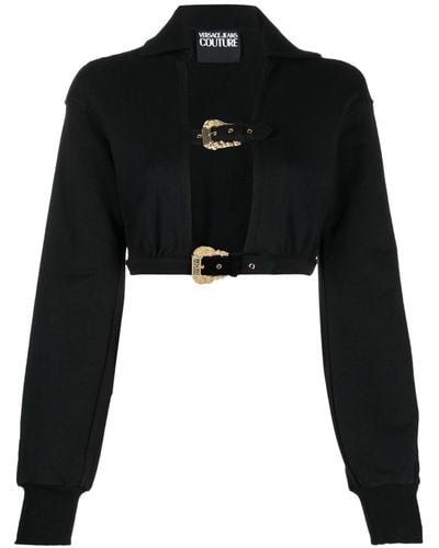 Versace Buckle-fastening Cropped Top - Black