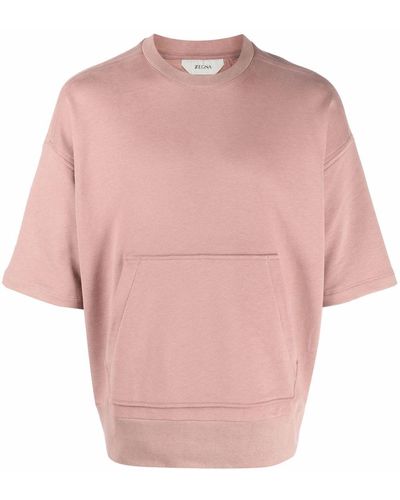 Zegna フロントポケット Tシャツ - ピンク