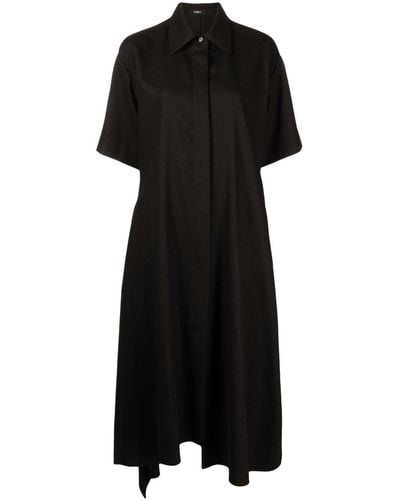 Goen.J Asymmetric-hem Shirt Dress - Black