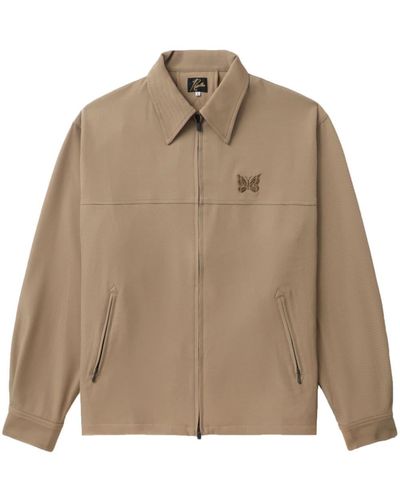 Needles Logo-embroidered Twill Bomber Jacket - Natural