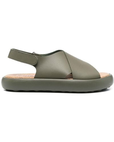 Camper Cross-strap Chunky Sole Sandals - Grey