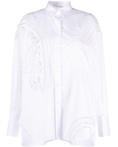 Ermanno Scervino Chemise à détails en dentelle - Blanc