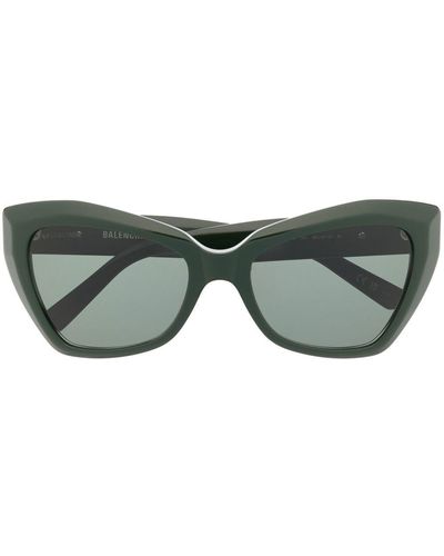 Balenciaga Monogram-plaque Butterfly Sunglasses - Green