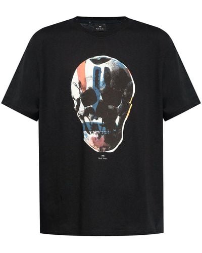 PS by Paul Smith Skull-print cotton T-shirt - Schwarz