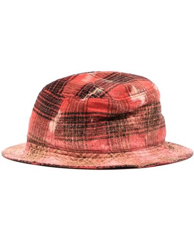we11done Sombrero de pescador con parche del logo - Rojo