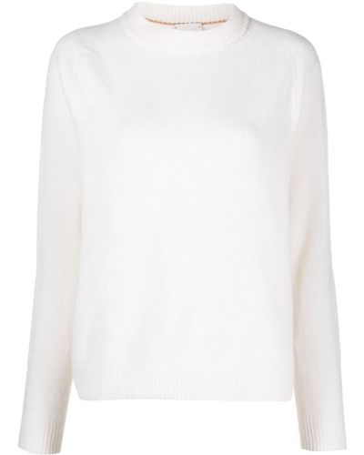 Alysi Crew-neck Fine-knit Sweater - White