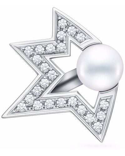 Tasaki Bijou d'oreille Collection Line Comet Plus en or blanc 18ct orné de diamants