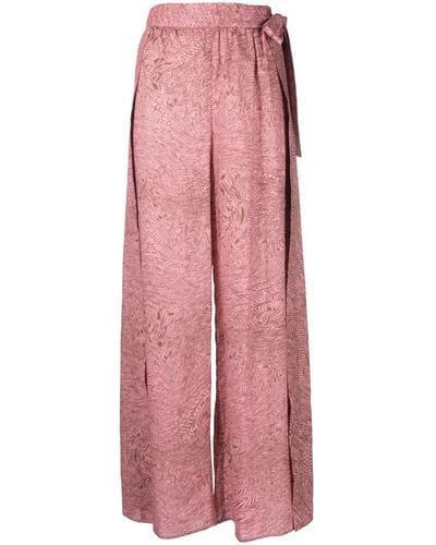 FEDERICA TOSI Side-tie Wide-leg Pants - Pink