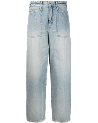 KENZO Wide-leg Cropped Jeans - Blue