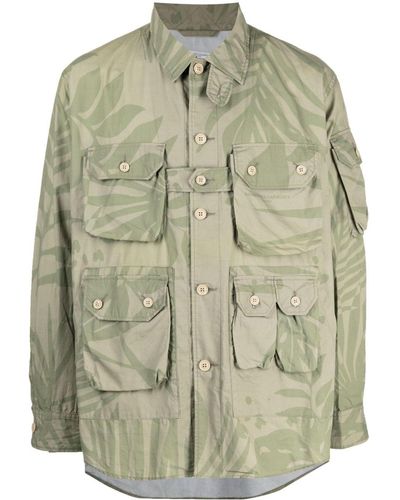 Engineered Garments Giacca-camicia con stampa - Verde