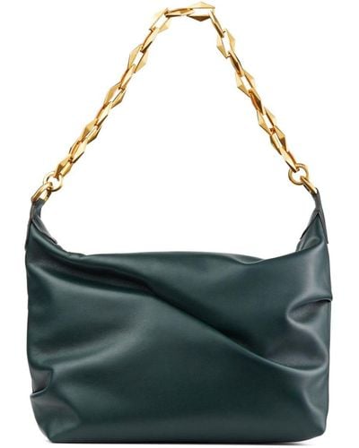 Jimmy Choo Small Diamond Soft Leather Shoulder Bag - Green