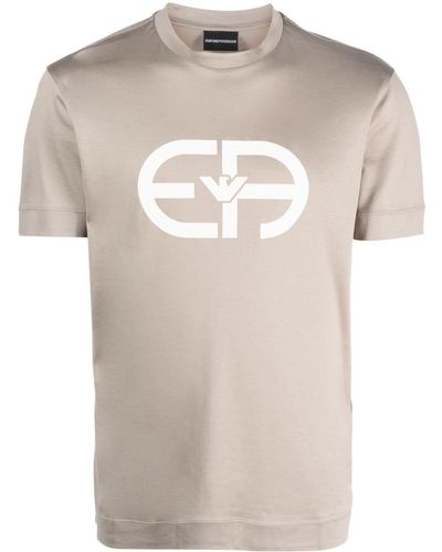 Emporio Armani T-shirt à logo imprimé - Neutre
