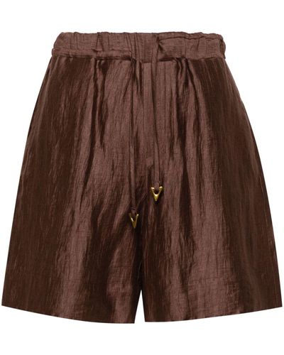 Aeron Paramount Crinkled-effect Shorts - Brown