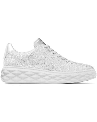 Jimmy Choo Diamond Light Sneakers mit Kristallen - Weiß