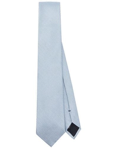 Brioni Cravate à motif en jacquard - Bleu