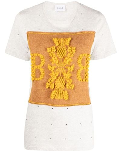 Barrie Logo-embroidered Embellished T-shirt - Yellow