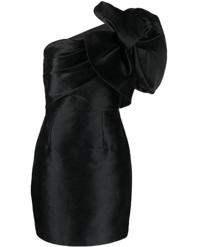 Solace London Robe à design Tianah à une épaule - Noir