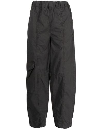 Ganni Elasticated-waistband Cargo Pants - Black