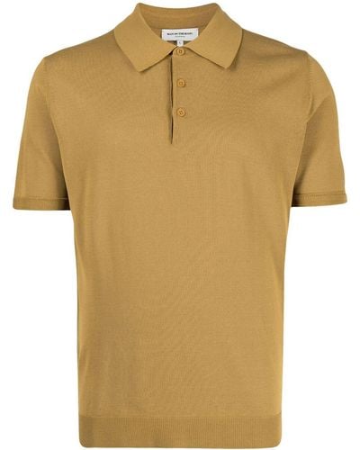 MAN ON THE BOON. Short-sleeve Knitted Polo Shirt - Yellow