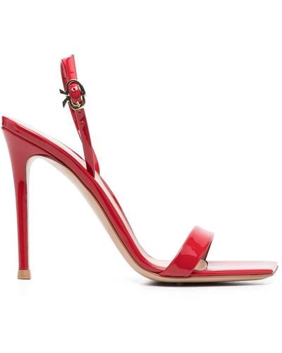 Gianvito Rossi Sandales Ribbon à bout ouvert - Rouge