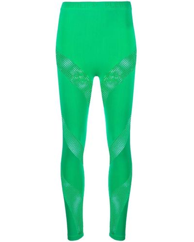 Philipp Plein Perforated-panelled Seamless leggings - Green