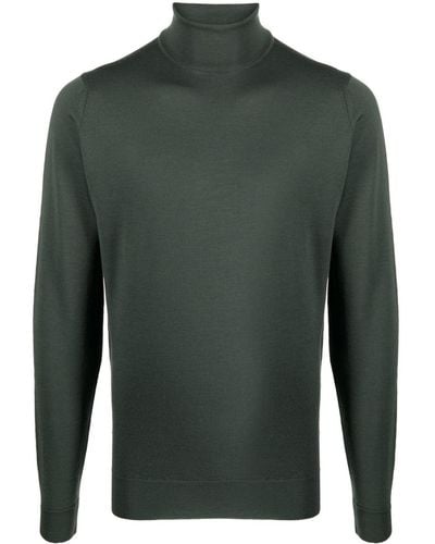 John Smedley Roll-neck Virgin-wool Sweater - Green