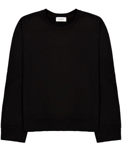 Laneus Apliquéd Cotton Sweatshirt - Black