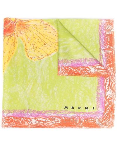 Marni Foulard imprimé en soie - Vert