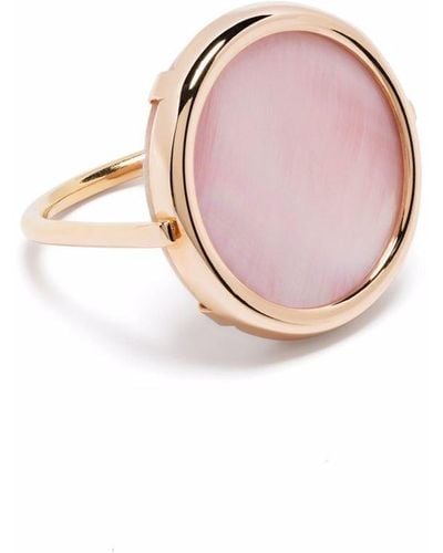 Ginette NY 18kt Rose Gold Mini Ever Mother-of-pearl Ring - Metallic