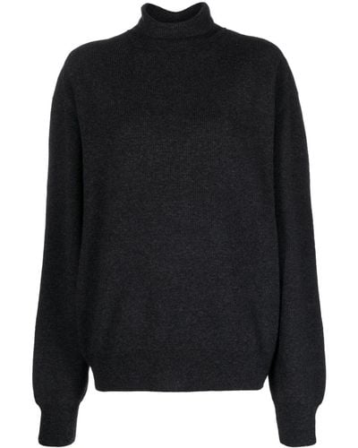 Lemaire Ribbed Roll-neck Sweater - Black