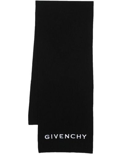 Givenchy ロゴインターシャ スカーフ - ブラック