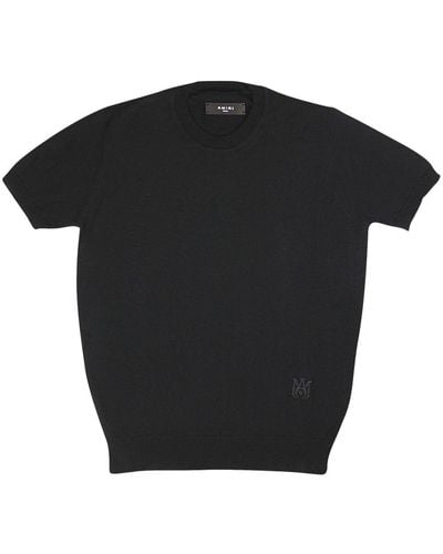Amiri Logo-embroidered Cotton T-shirt - Black