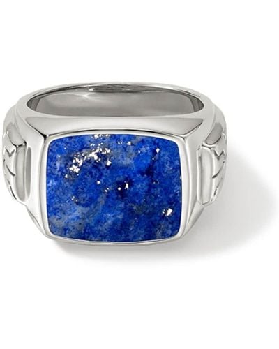 John Hardy Sterling Silver Lapis Lazuli Signet Ring - Blue