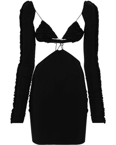 Amazuìn Azhar Ruffled-detailing Minidress - Black