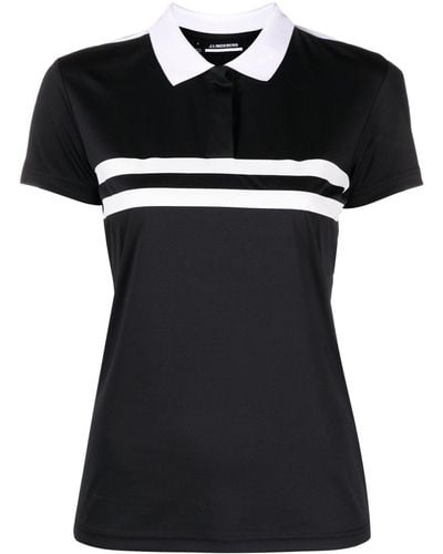 J.Lindeberg Chloe Striped Polo Shirt - Black