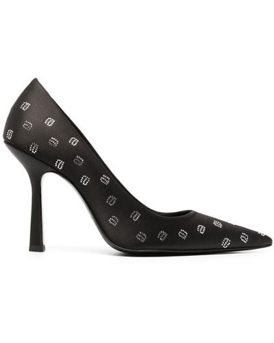 Alexander Wang Delphine 105 Satin Heeled Court Shoes - Black