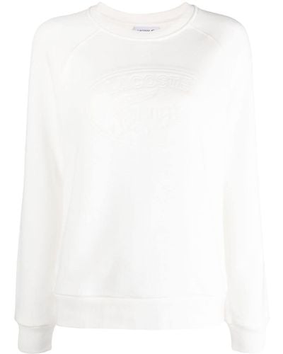 Lacoste Logo-embroidered Organic Cotton Sweatshirt - White
