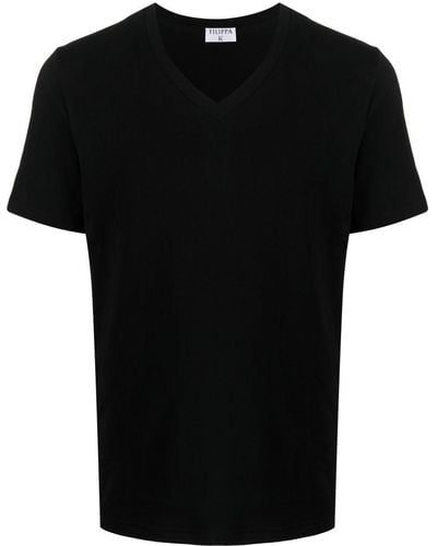 Filippa K Camiseta con cuello en V - Negro